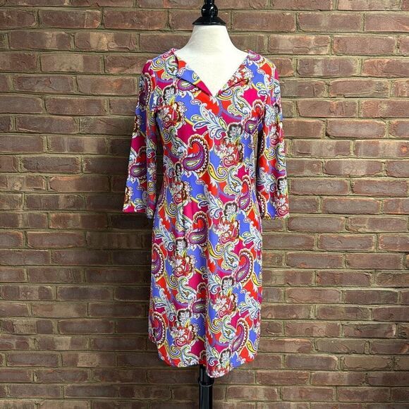 Jude Connally Women’s Multi 3/4 Sleeve Dress Size Large - Picture 2 of 6